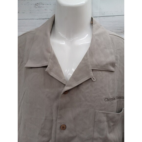 Eagle Dry Goods Co. Button Front Shirt Men's Beige Silk Chrysler Financial XXL - Picture 3 of 11
